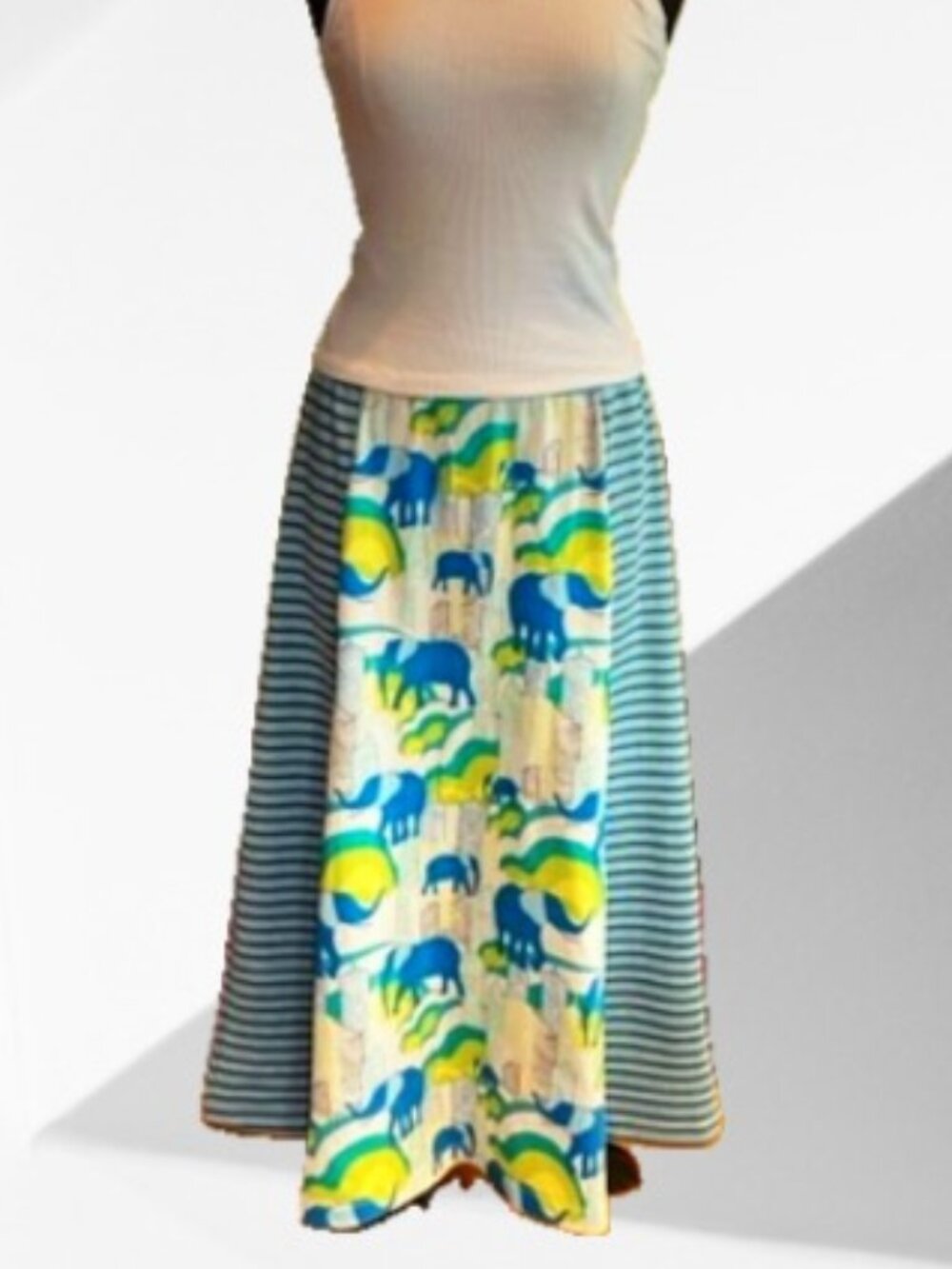 NWT. Wms A-line Maxi Cotton Knit Skirt, 6-Panels, Sz. Small and XSmall.